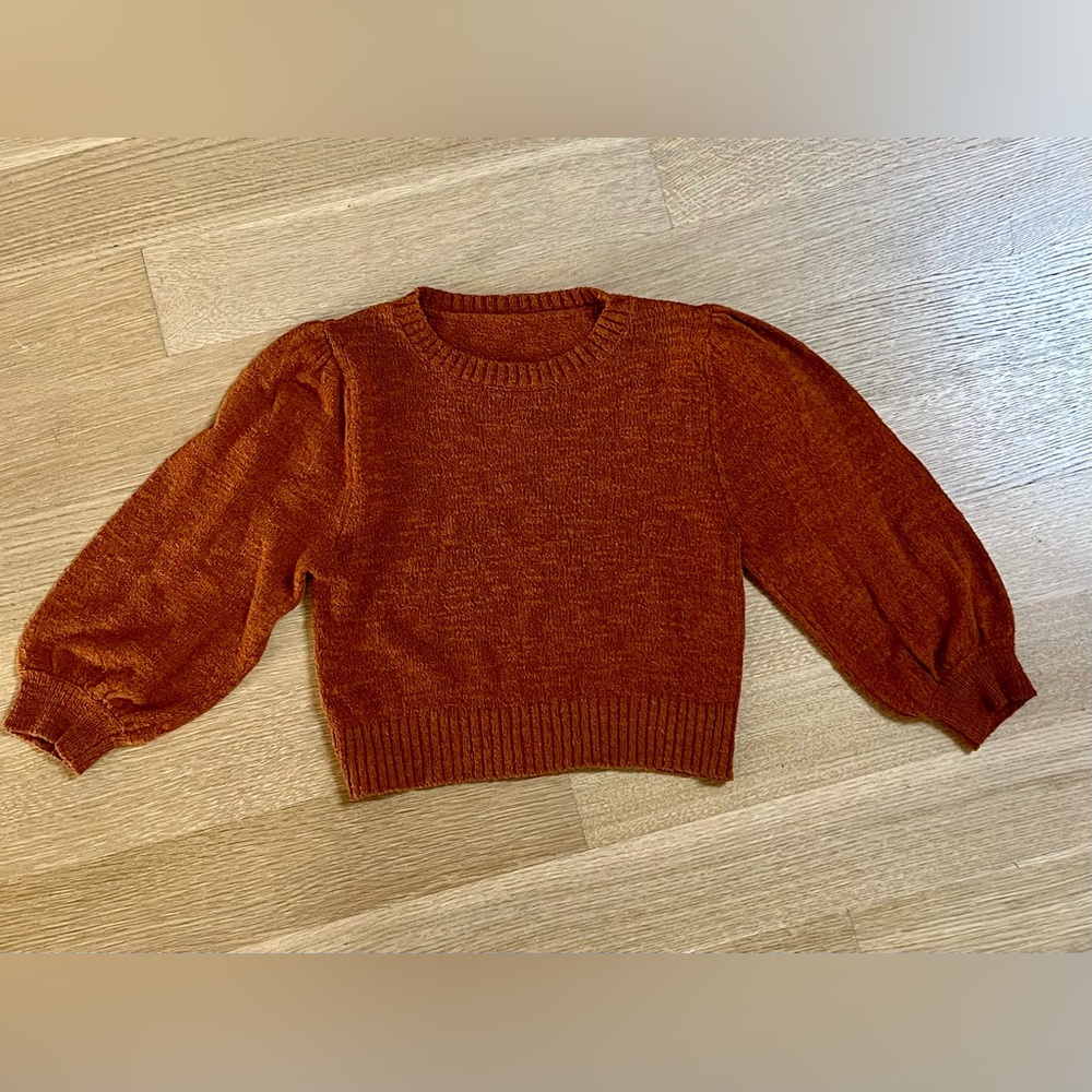 Sezane Cropped Rust Coloured Sweater